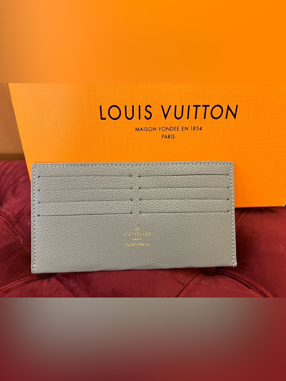 Louis Vuitton Turtledove Leather Card Holder from Eiffel Tower in Paris 🇫🇷